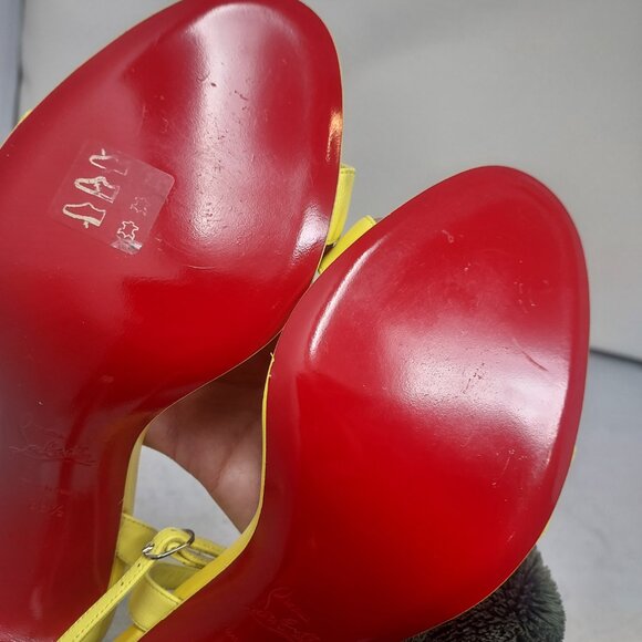 Christian Louboutin Loubigirl Yellow Ankle Strap Heel Sandal - Picture 9 of 12